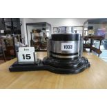 1930s black and chrome all in 1 desk, calendar, barometer and thermometer