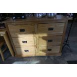 Modern light oak 6 drawer bedroom chest