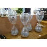 +VAT 4 silver glass hourglasses