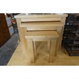 Modern rubber wood nest of 3 coffee tables