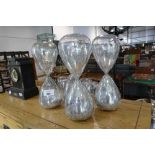 +VAT Box of 4 silver glass hourglasses