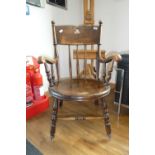 Oak penny style carver chair