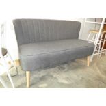 +VAT Grey fabric upholstered 2 seater bench