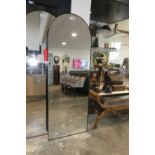 +VAT Black framed arch topped floor standing mirror