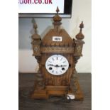 Dark oak cased mantle clock (lacking glass)