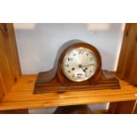 Dark oak cased Napoleon type mantle clock