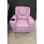 +VAT Pink leatherette upholstered child's armchair