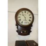Mahogany cased wall clock by Reed of Cambridge