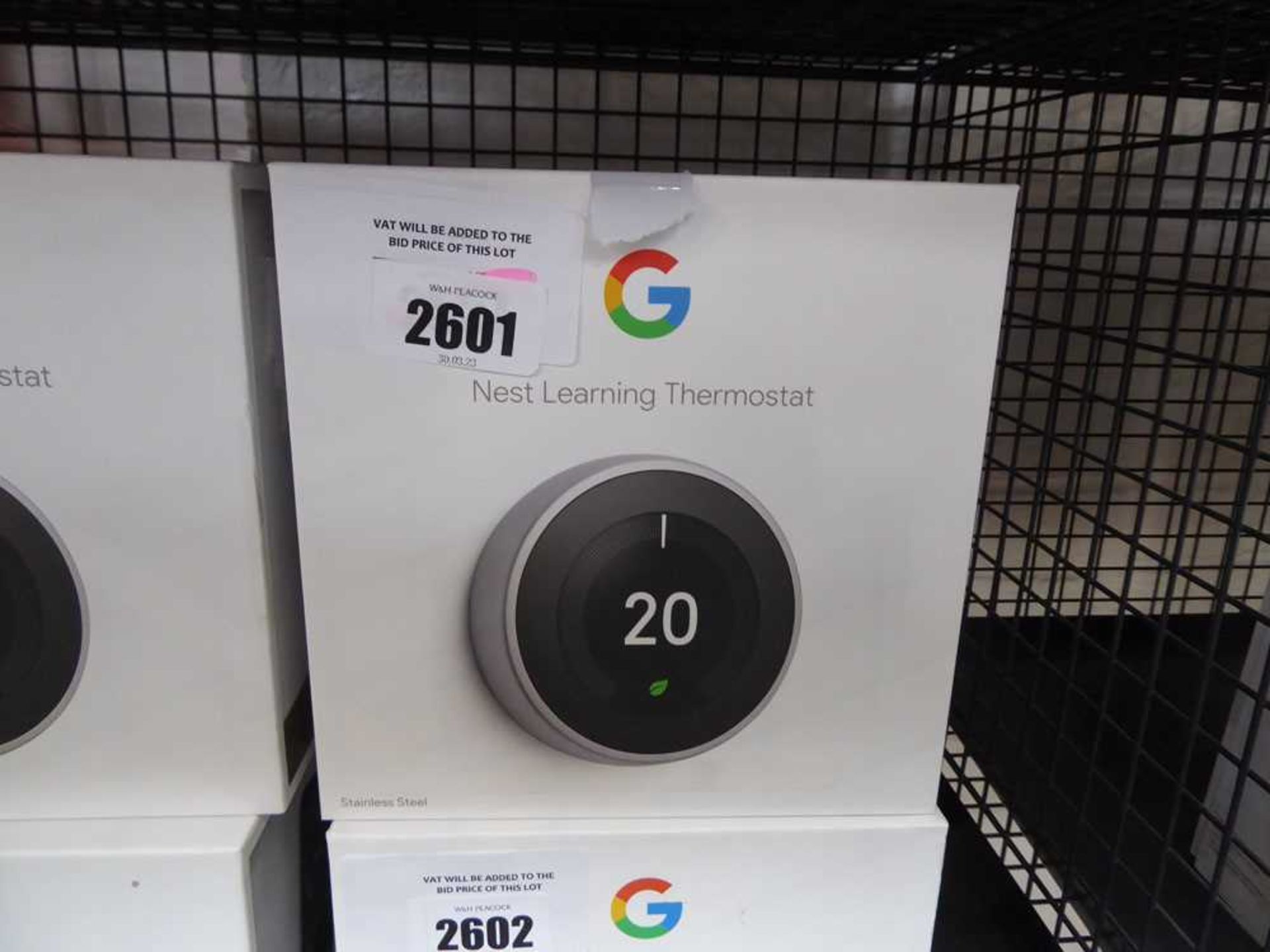 +VAT Boxed Google Nest learning thermostat