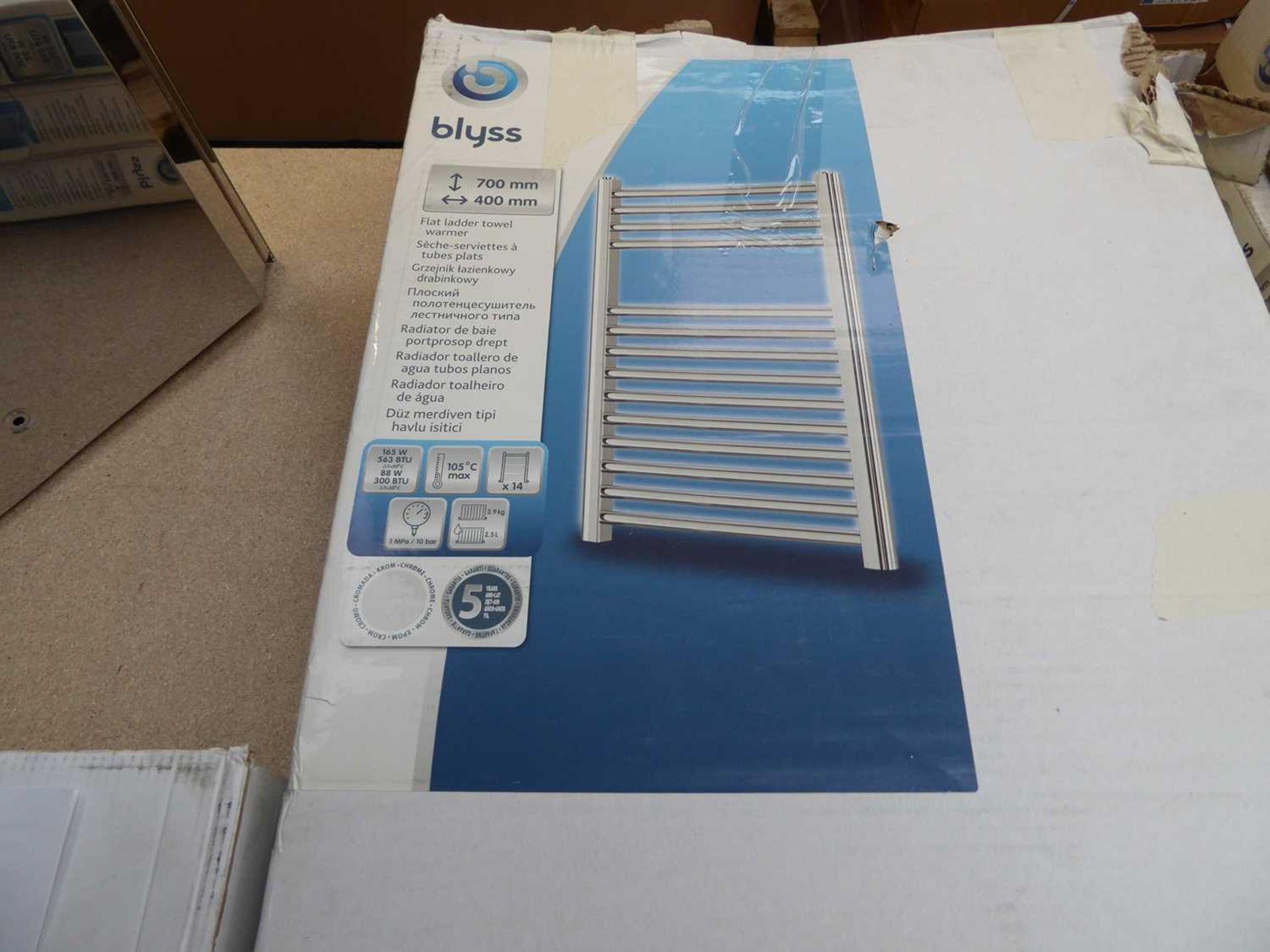 +VAT Blyss 700x400mm flat ladder towel warmer - Image 2 of 2