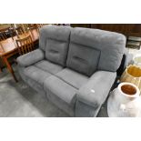 Modern grey upholstered sectional 2 seater sofa