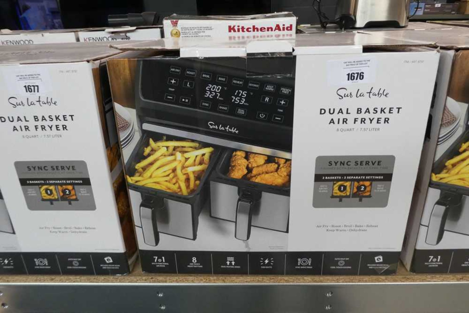 +VAT Sur la Table dual basket air fryer, 7.57litre, in box