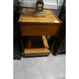 Small mid century teak work trolley