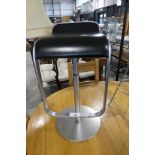 +VAT Modern metal and leather effect swivel bar stool