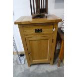 Pine side cabinet with single drawer and door