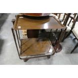 2 tier metal serving trolley