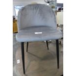 +VAT Grey suede effect upholstered dining chair with metal legs