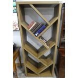 +VAT Modern dark veneer bookcase with diagonal shelving