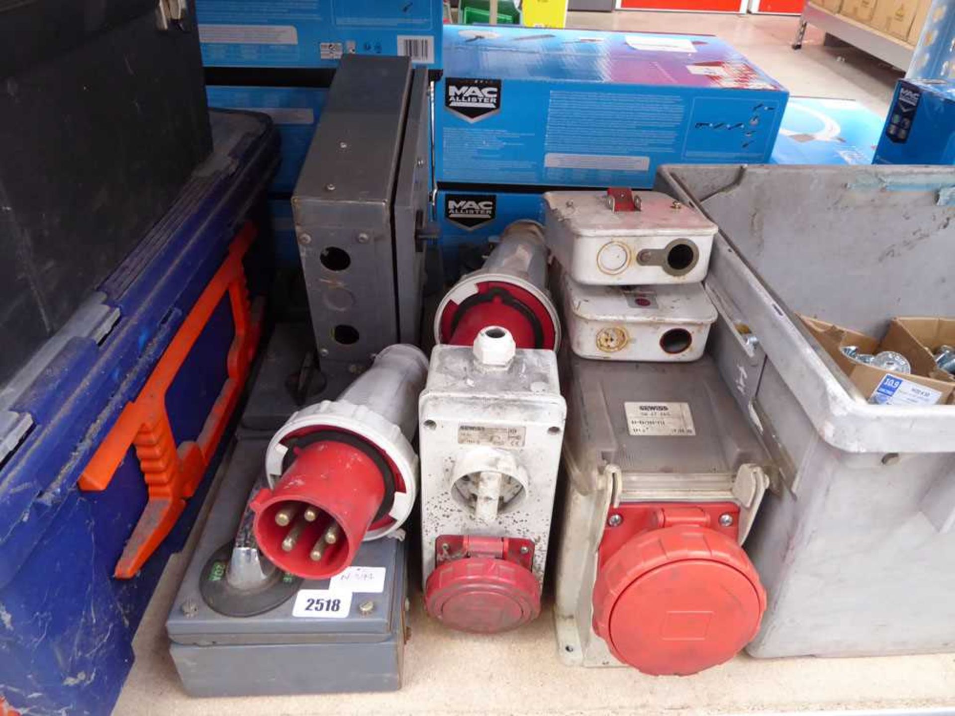 Selection of industrial electrical switches, sockets and connectors