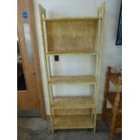 Maple finish 5 shelf open bookcase