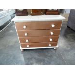Gold and white bedroom painted chest of 4 drawers
