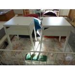 Pair of modern white bedside tables with drawers