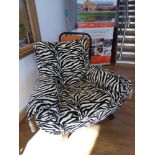 Modern zebra patterned easy chair