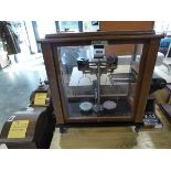 Set of scientific scales with a case of Gallenkamp weights