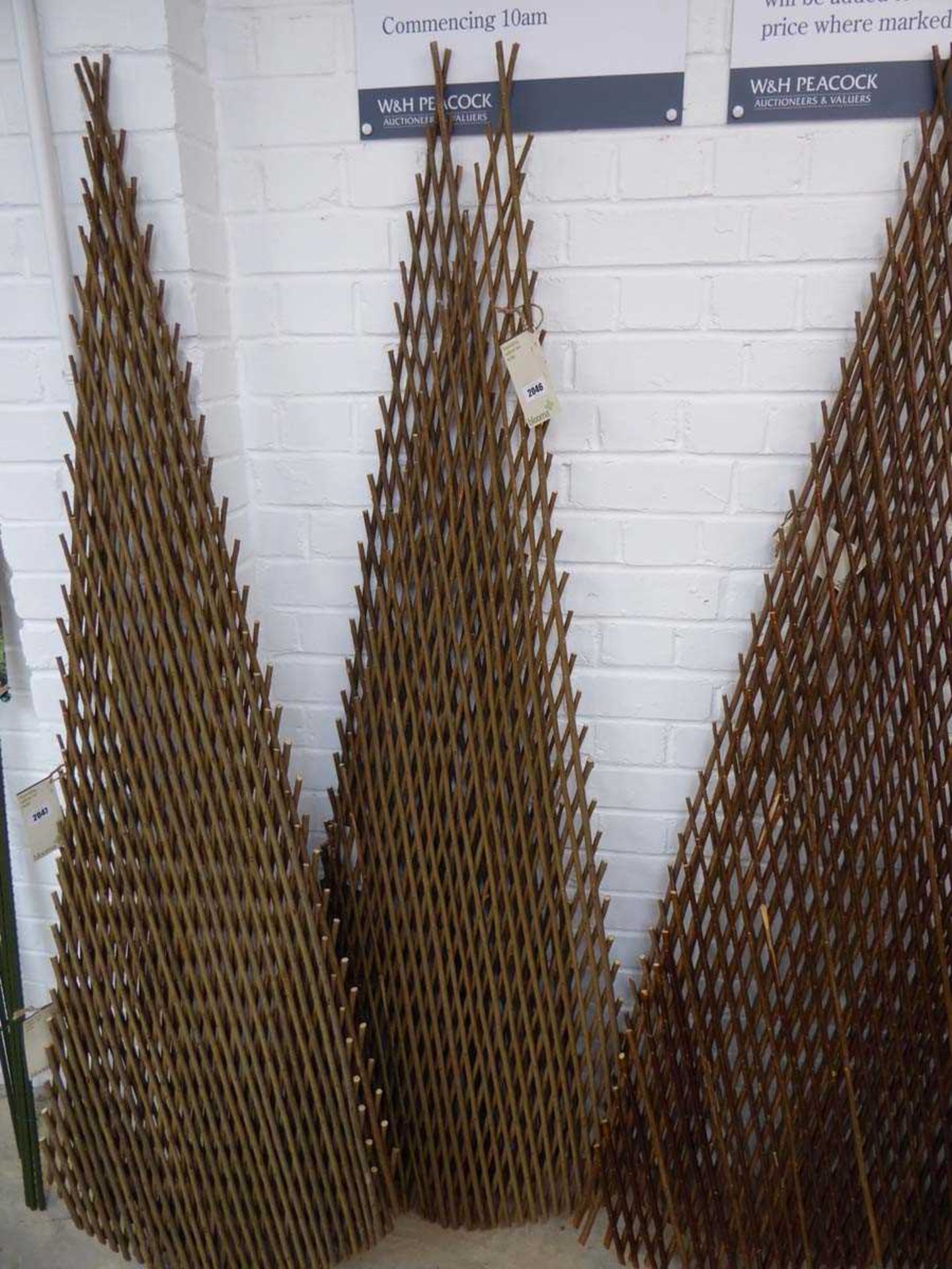 Pair of expanding willow fan trellis (180 x 190 cm)