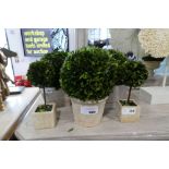 +VAT 5 artificial buxus shrubs in decorative urns