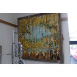 'Silver Birches' oil painting by Mary Kennedy & Michelle Woody (Fiona Hoop), Canadian