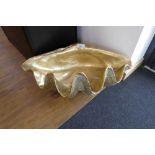 +VAT Large gold coloured decorative clam ornament