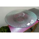 Circular glass ornamental platter