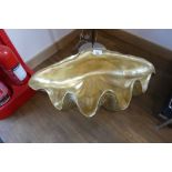 +VAT Large gold coloured decorative clam ornament