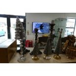 +VAT 3 candle sticks and 4 decorative Christmas trees