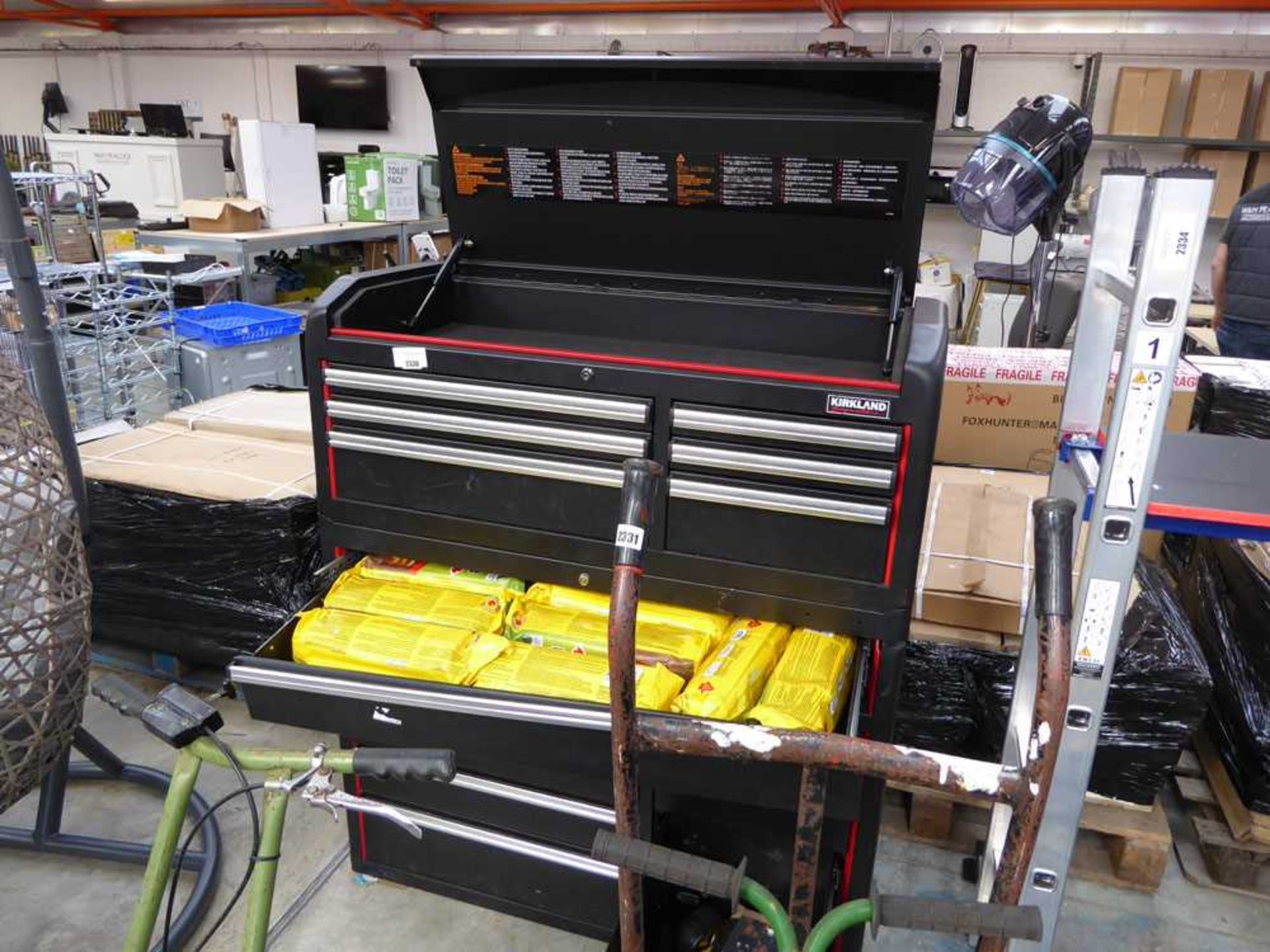 +VAT Kirkland signature 16 drawer mechanics tool chest with casters