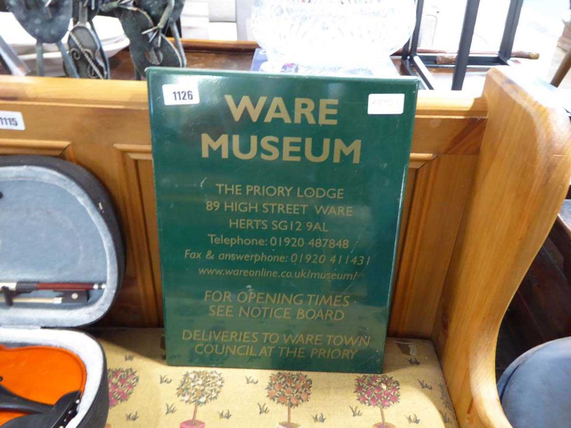 Modern reclaimed Ware Museum sign