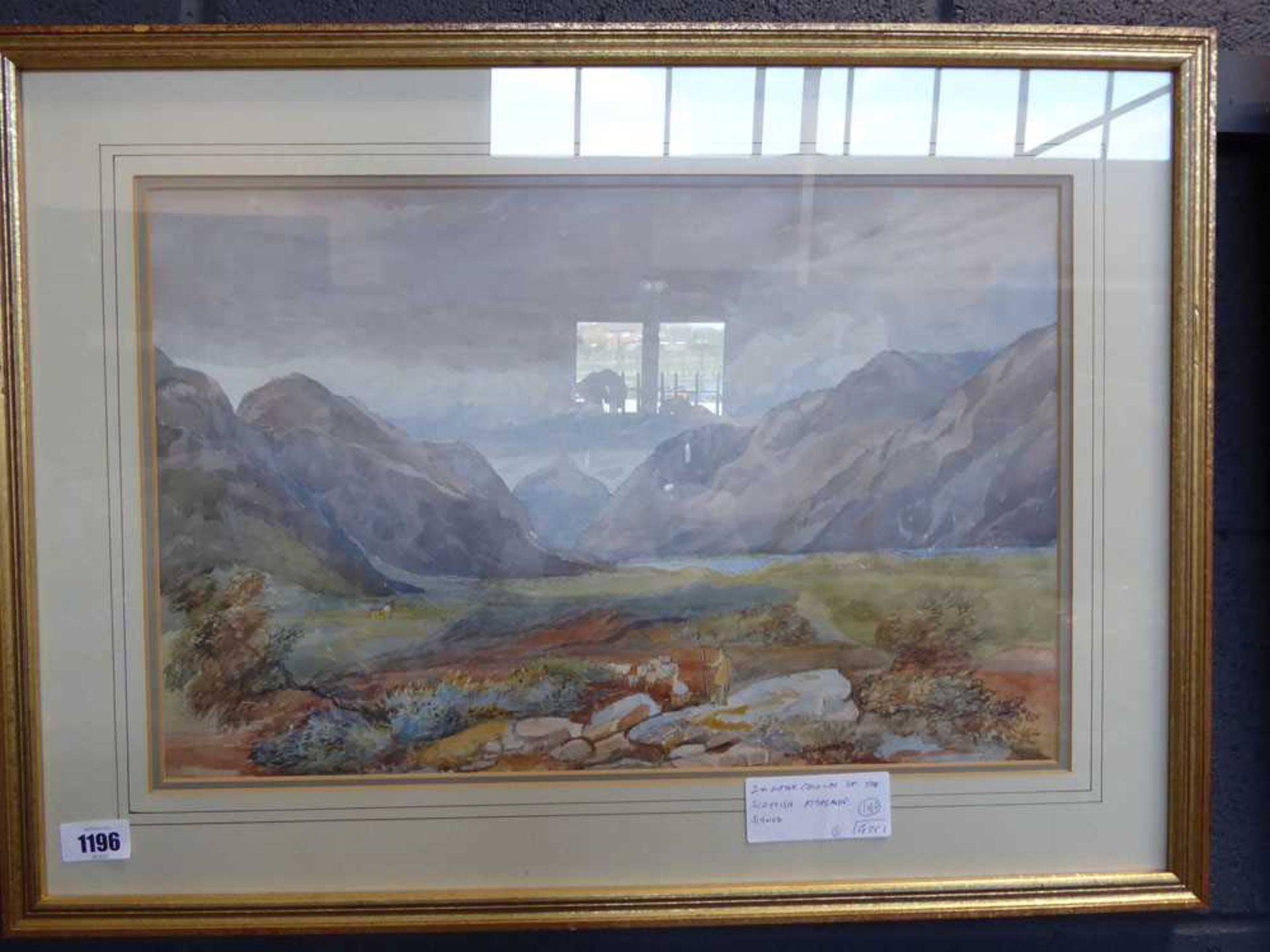 2 framed images - watercolour of a Sottish Highland and another Scottish Highland, unable to - Image 3 of 3
