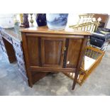 Dark oak single door corner cabinet