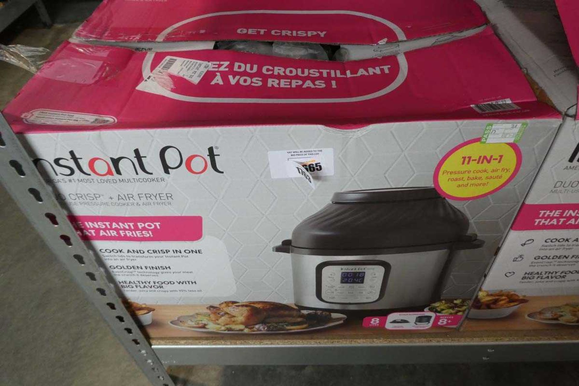 +VAT Instant Pot multi use pressure cooker and air fryer in box