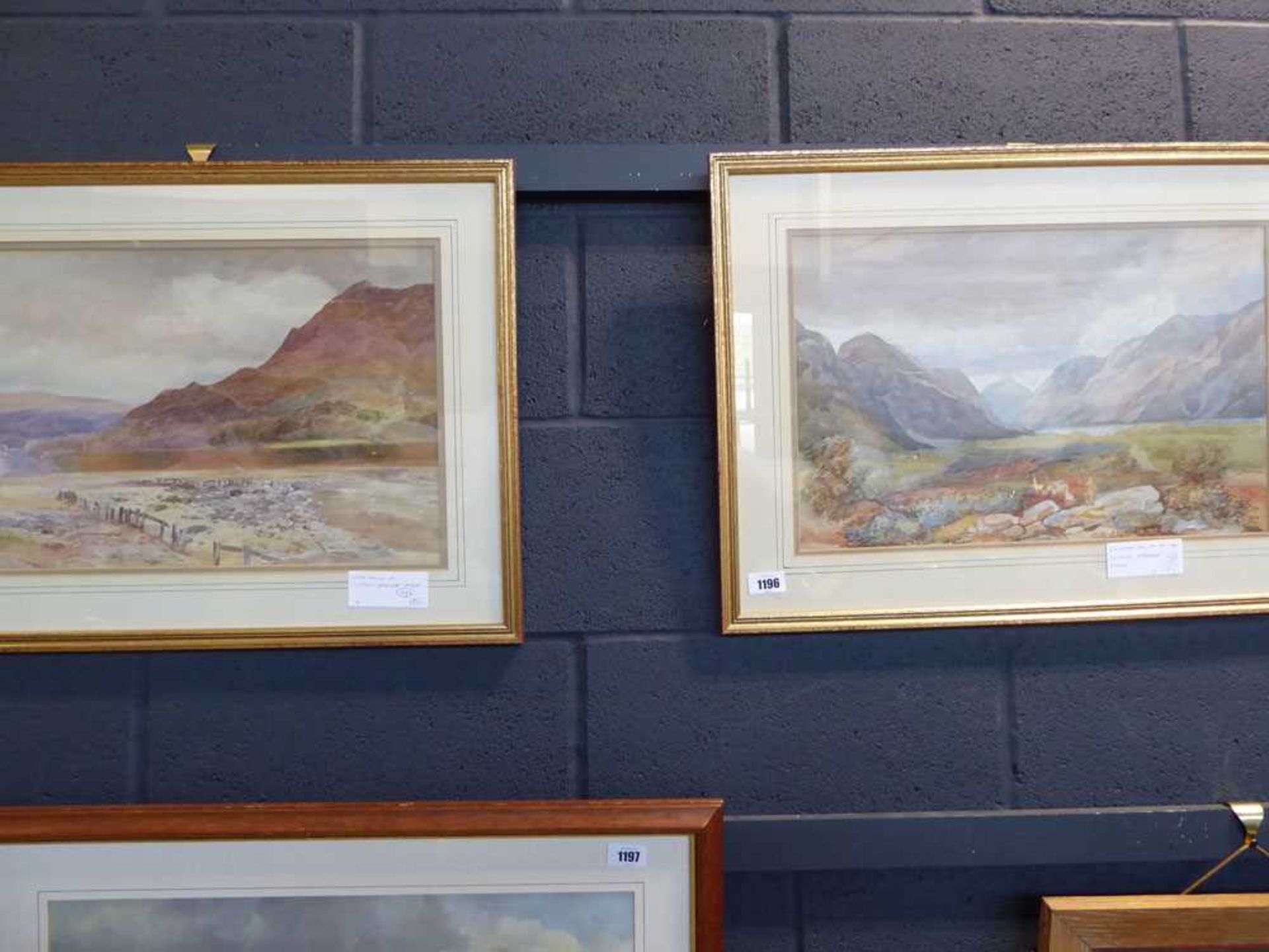 2 framed images - watercolour of a Sottish Highland and another Scottish Highland, unable to