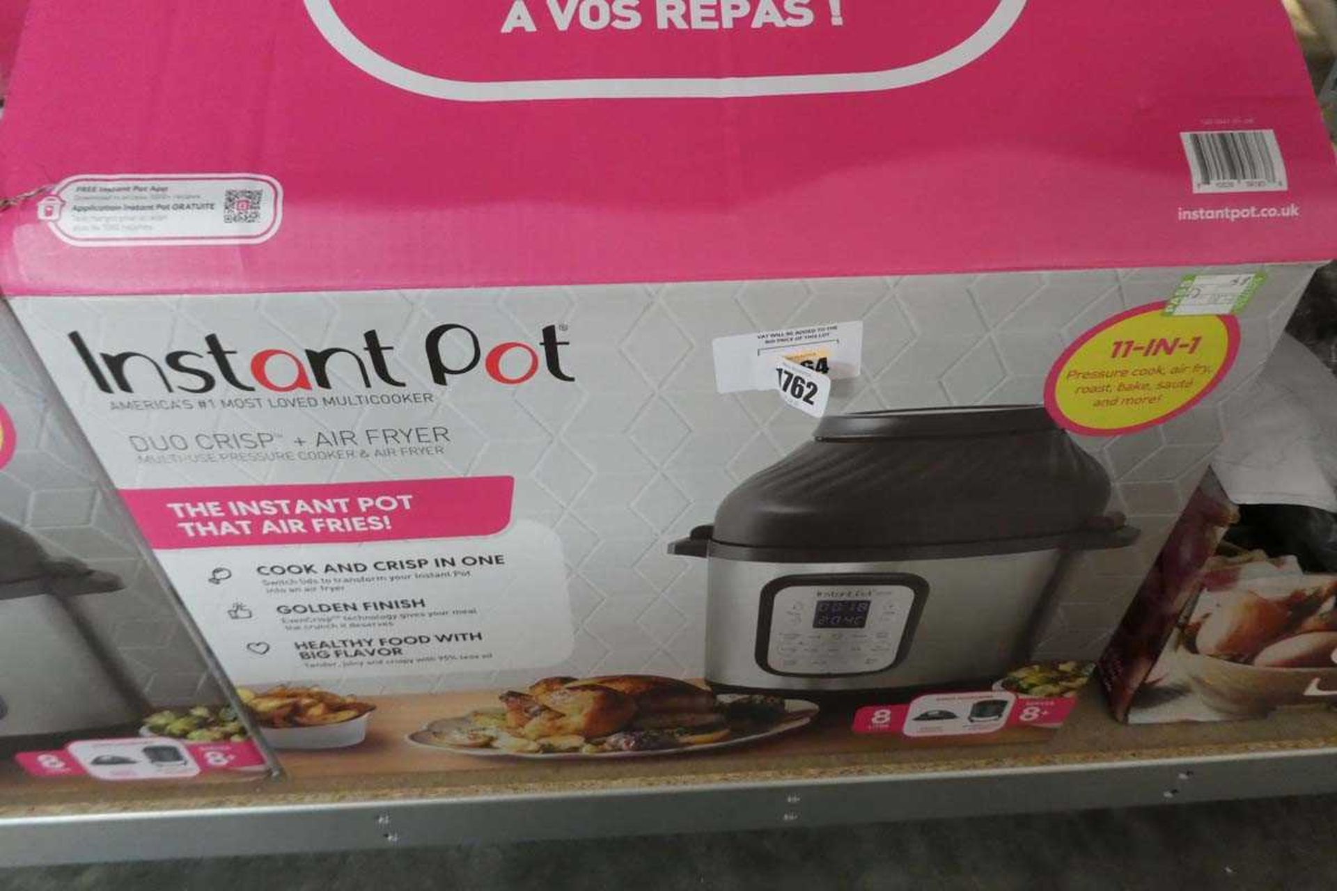+VAT Instant Pot multi use pressure cooker and air fryer in box