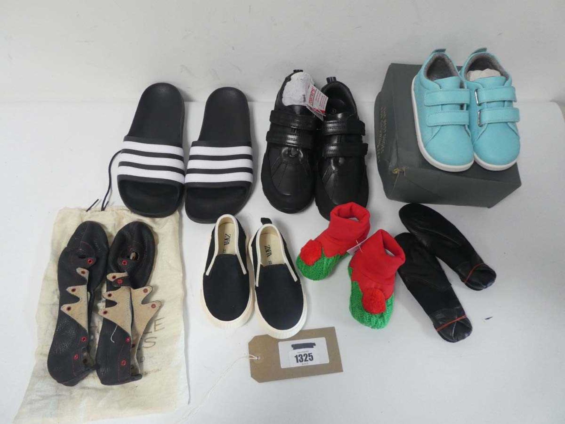 7 pairs of children's shoes in various styles and sizes to include Zara etc