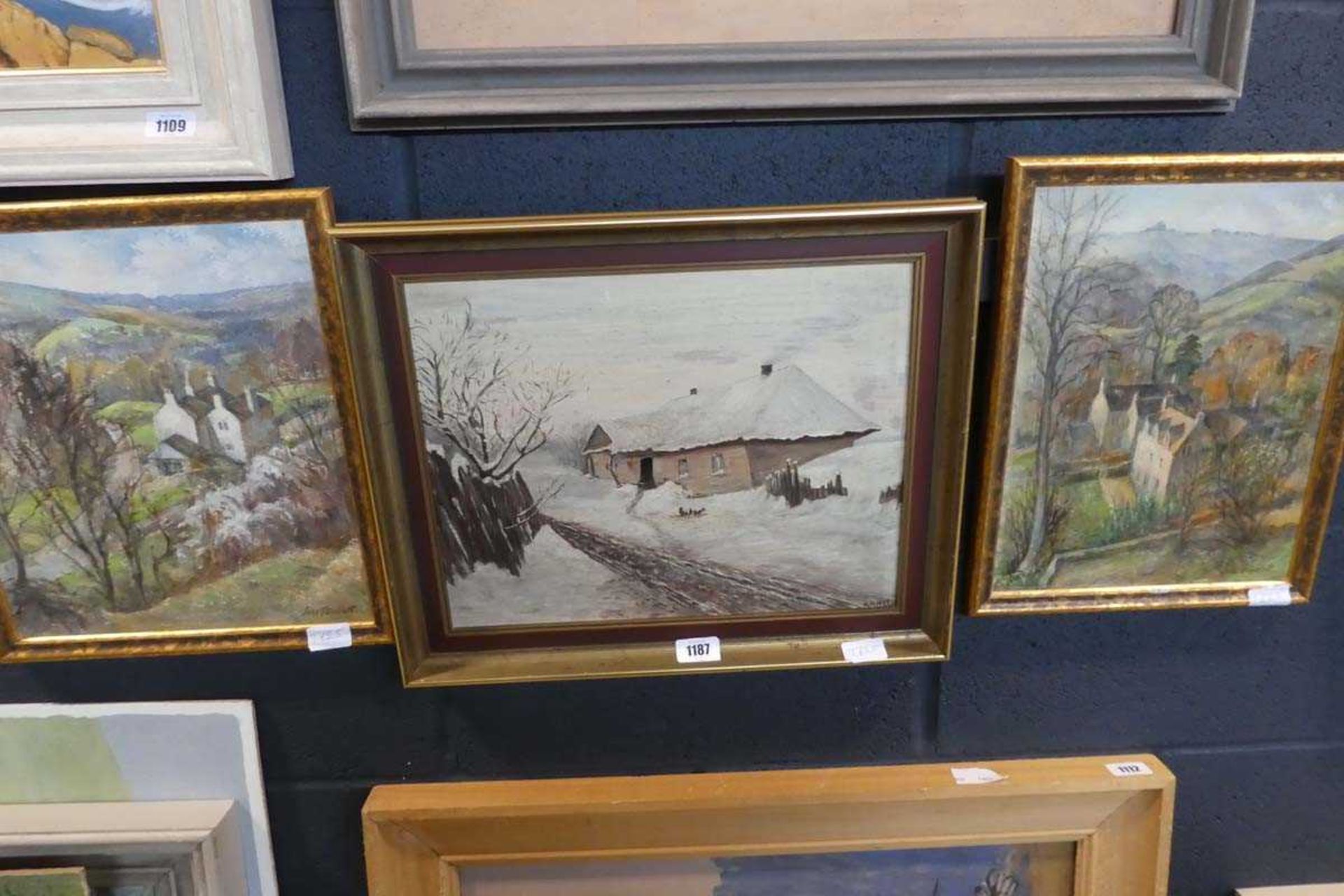 2 framed artworks by Louis Pimblett of countryside scenes