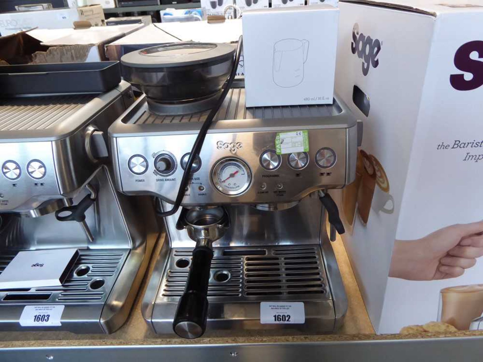 +VAT Sage Barista coffee machine, unboxed