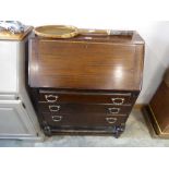 Dark oak writing bureau with 3 drawers