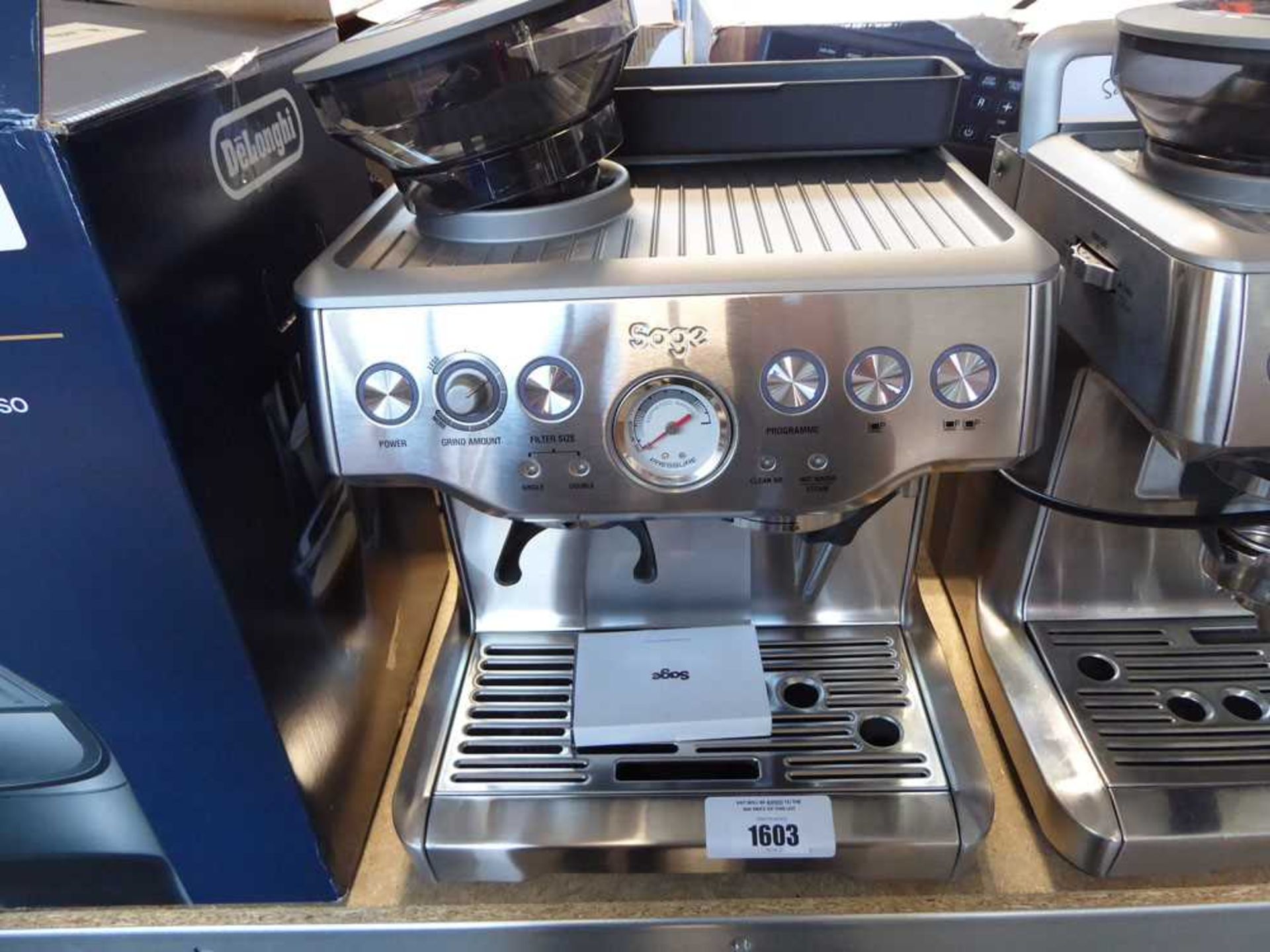 +VAT Sage Barista coffee machine, unboxed