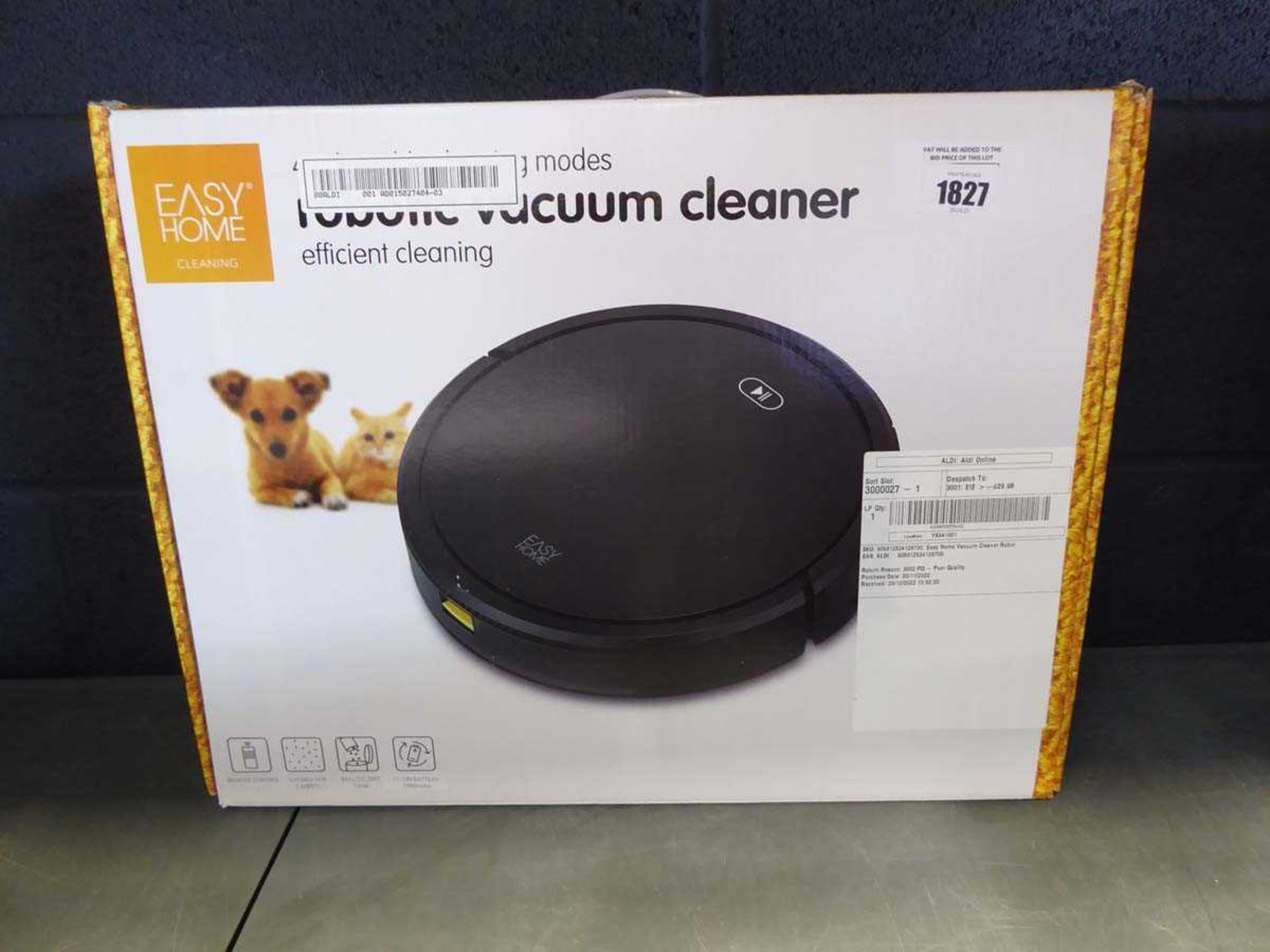 +VAT Easy Home robotic vacuum cleaner, in box