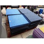 Pallet of blue carpet tiles