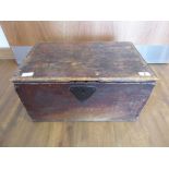 Twin handled antique wooden trunk